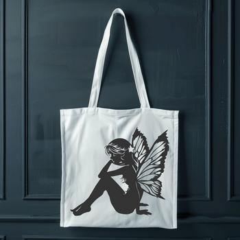 A mythical creature with delicate wings and flowing hair from a traditional fairy tale.
