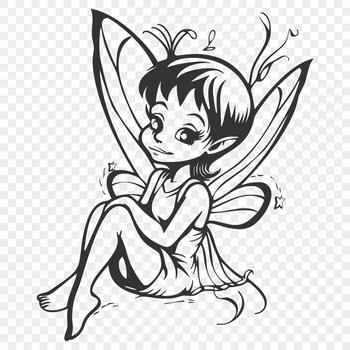 A full-body illustration of a mythical fairy in mid-flight, suitable for use as clip art or vector design.