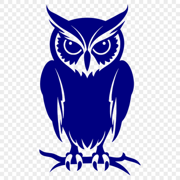 A detailed, realistic illustration of a perched owl from full body perspective.