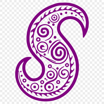 A detailed, ornate paisley shape, suitable for various design applications.