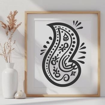 Ornate paisley pattern design for clip art and vector graphic projects.