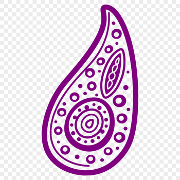 An intricately detailed paisley pattern used as a stencil or clip art in various design formats.