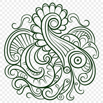 A stylized ornate paisley shape design, suitable for vector art and digital applications.
