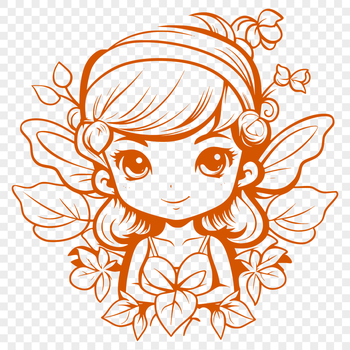A delicate, mythical fairy with floral details on her head, inspired by traditional fairy tales.