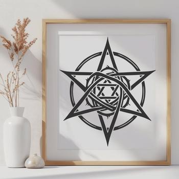 Artistic Pentagram In PDF & PNG