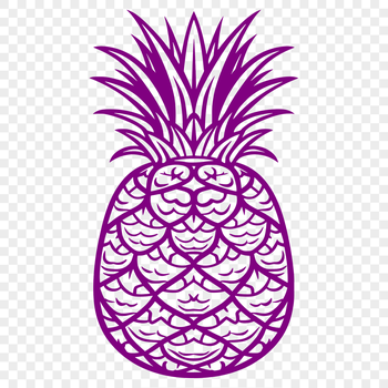 A detailed illustration of a pineapple, suitable for digital cutting and crafting projects.