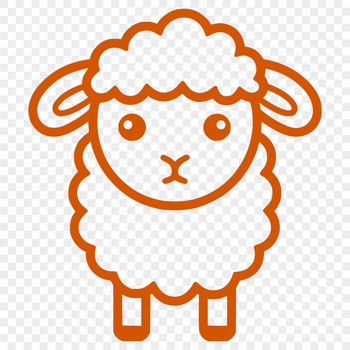 An SVG illustration of an animal commonly found on farms, in a minimalist style.