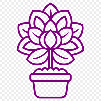 A simple line drawing of a succulent plant with thick, fleshy leaves.