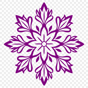 Ornate snowflake design with intricate details, suitable for winter and Christmas-themed crafts.