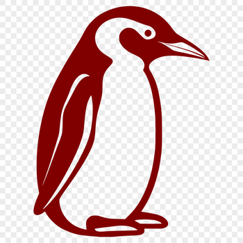 A realistic full-body illustration of a penguin, suitable for vector art projects.
