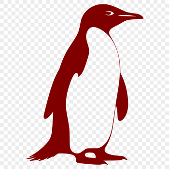 A stylized illustration of a penguin's full body in various poses.