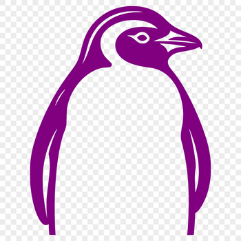 A stylized illustration of a penguin standing on the ice, suitable for vector design.