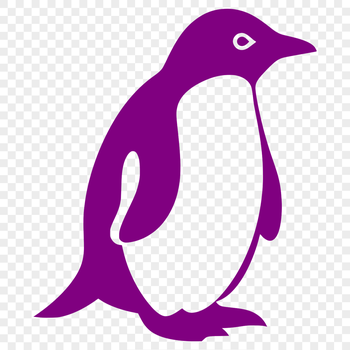 A detailed illustration of a penguin from head to toe in a standing position.