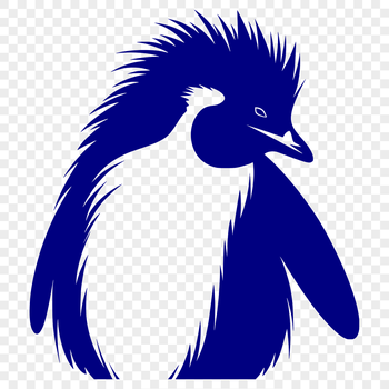 A simple illustration of a penguin in a minimalist style, suitable for vector graphics and design projects.