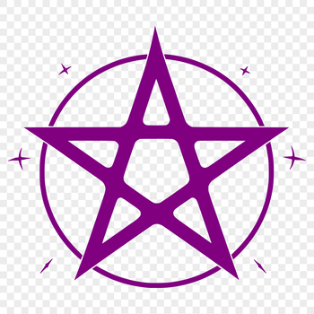 A stylized illustration of a pentagram symbol surrounded by mystical elements, suitable for Halloween-themed designs.