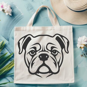 A vector illustration of a bulldog's head, suitable for graphic design projects.
