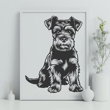 Creative Miniature Schnauzer Digital Drawing