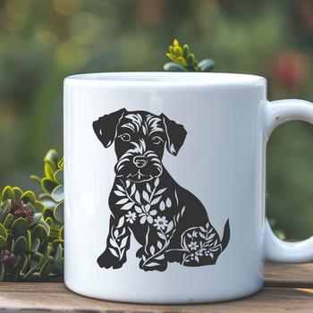 Floral Miniature Schnauzer - Laser PDF