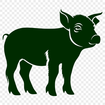 A detailed illustration of a pig standing on its hind legs, suitable for vector graphics.