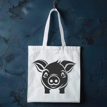 A stylized vector illustration of a standing pig with its full body visible.