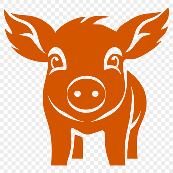 Illustration of a single pig with detailed lines, suitable for vector design and cutting machine stencils.
