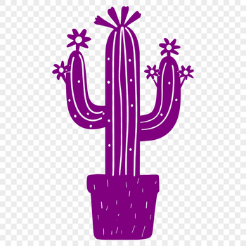 A stylized illustration of a desert plant with sharp spines and waxy stems.
