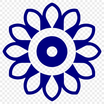 A simple line drawing of a large, yellow sunflower with dark center.