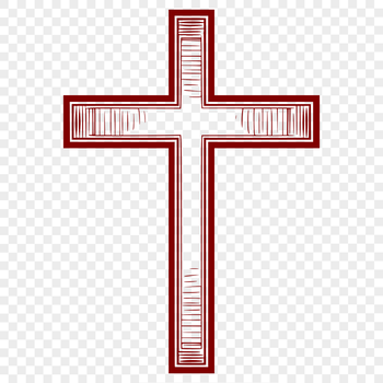 A simple illustration of a Crucifix with intersecting bars.