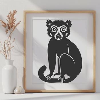 Beautiful Lemur Stencil