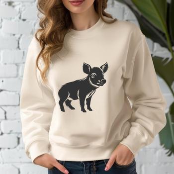 A standing pig with full body visible, suitable for farm-themed designs.
