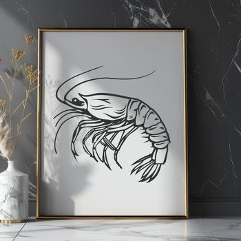 Beautiful Shrimp In SVG & DXF