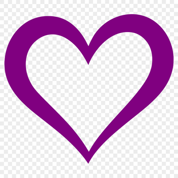 Simple line drawing of a love heart symbol.