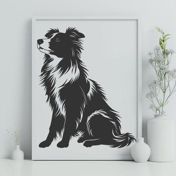 Stunning Sitting Shetland Sheepdog Illustration