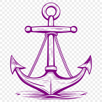Nautical anchor icon in a simplified vector design.