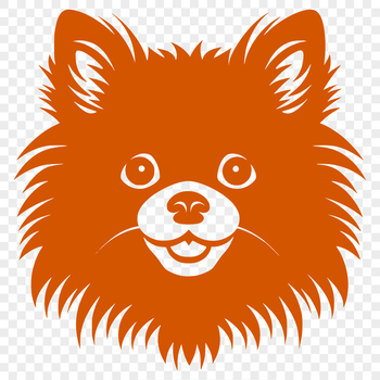A digital illustration of a Pomeranian dog's head.