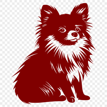 Creative Sitting Pomeranian Digital Drawing