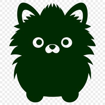 Close-up illustration of a Pomeranian dog's face