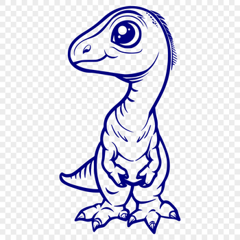 A realistic illustration of a baby dinosaur's full body, showcasing its prehistoric features.