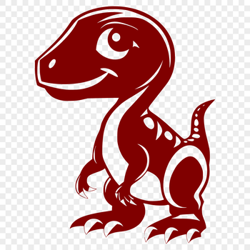 A prehistoric baby dinosaur with a full body and endearing features, perfect for vector art projects.