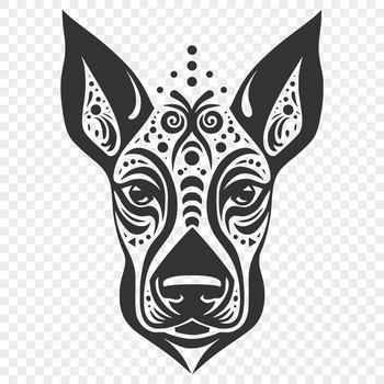 Vector artwork featuring a Doberman Pinscher breed dog as a standalone graphic.