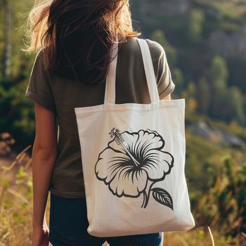 A detailed illustration of a single hibiscus flower with multiple petals, ideal for gardening and floral designs.