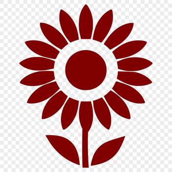 Simple sunflower line drawing, ideal for gardening and floral designs.