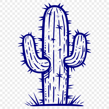 Cactus plant illustration in a simplified vector design format.