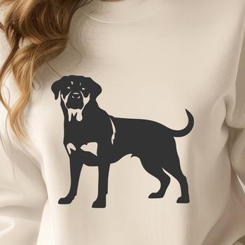 A high-quality vector graphic of a Rottweiler from head to paw.