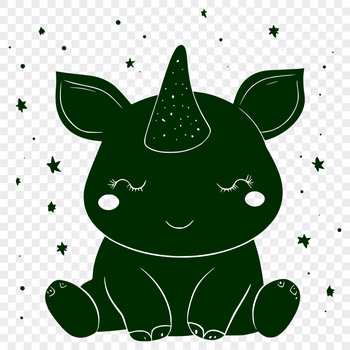 A detailed illustration of a rhino in the wild.