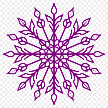A delicate snowflake with intricate patterns, suitable for winter-themed designs.