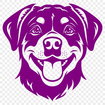 A vector illustration of a Rottweiler's head, suitable for digital designs.