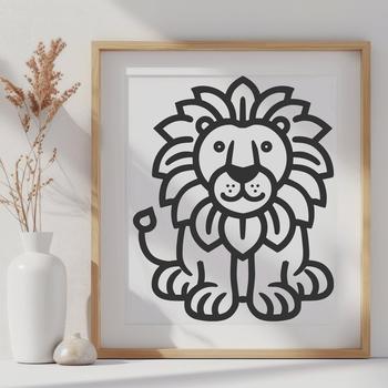 Free Sitting Lion Printable Image