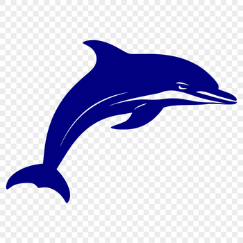 A detailed illustration of a dolphin in full body view, suitable for various design applications.