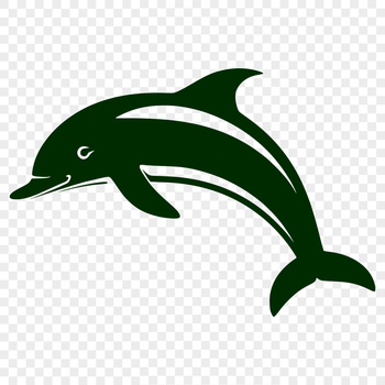 A full-body illustration of a dolphin in vector format, suitable for cutting machines and laser cutters.